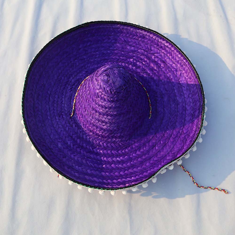 Bucket Hat Straw - Yazlık Geniş Ağızlı Meksika Parti Şapkası