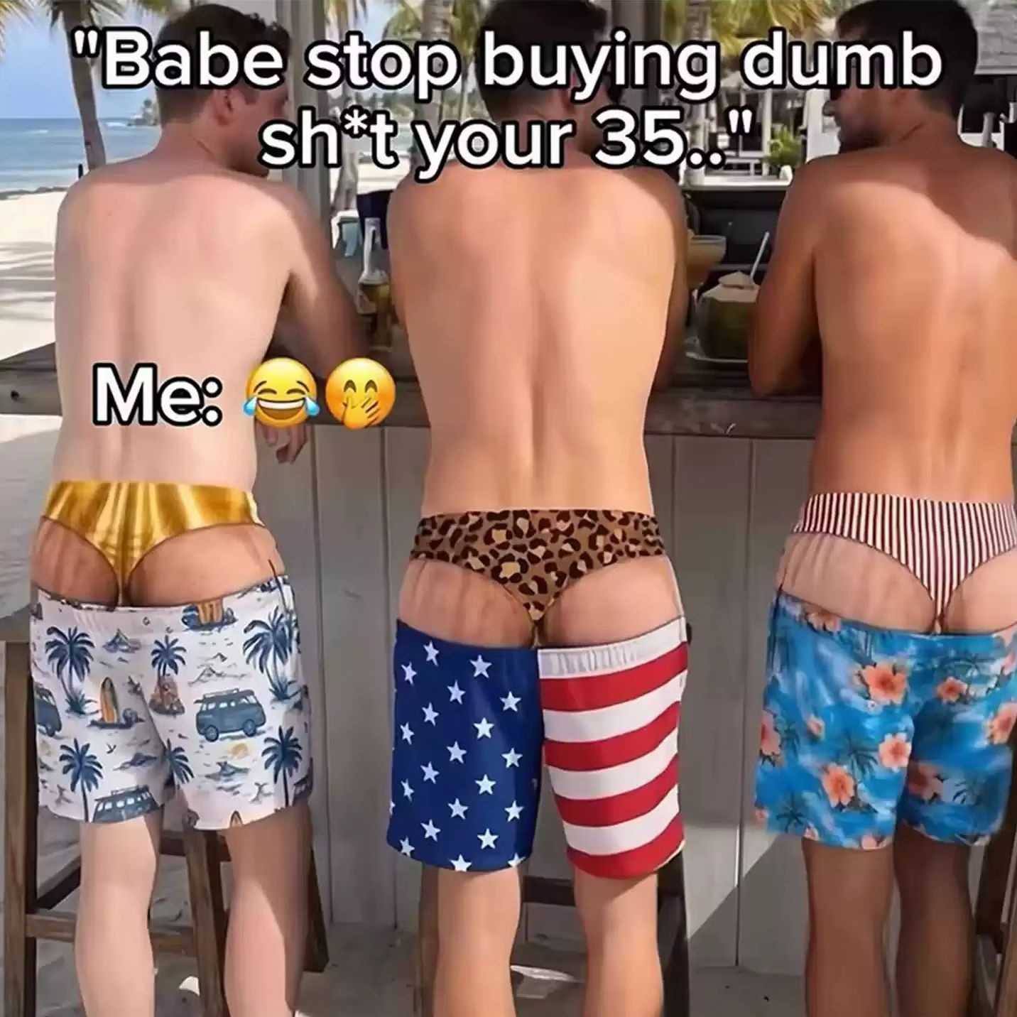 Swim Trunk Quick Dry - Yenilikçi Erkek Deniz Şortu Komik Tüylü