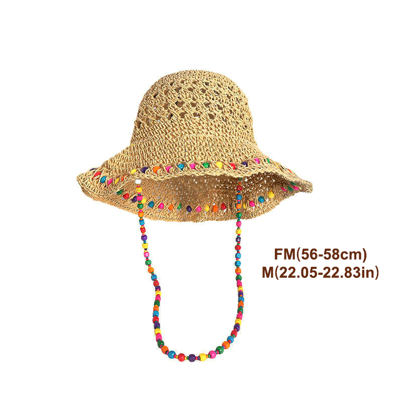 Bucket Hat Straw - Retro Çok Yönlü Oyuklu Geniş Ağızlı