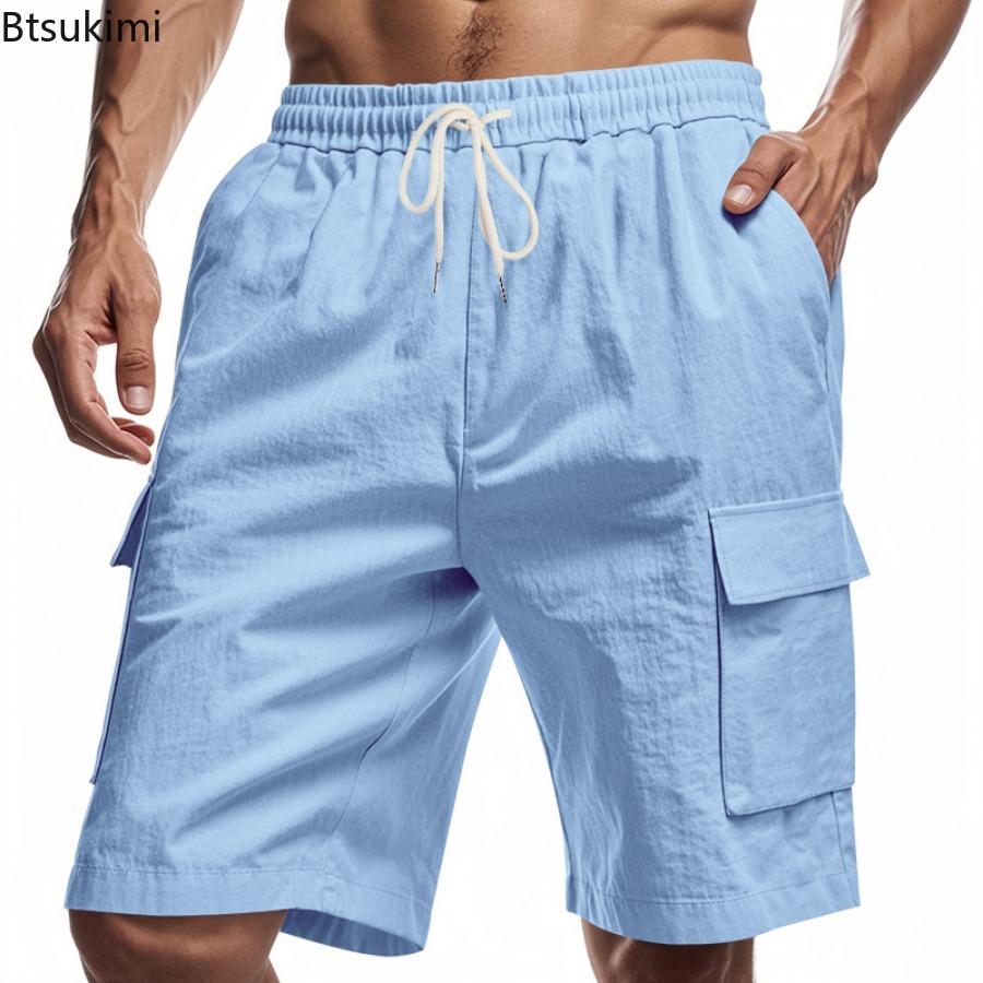 Yeni 2025 erkek Kargo Şort Yaz - Short Linen Drawstring incelemesi ve fiyatı