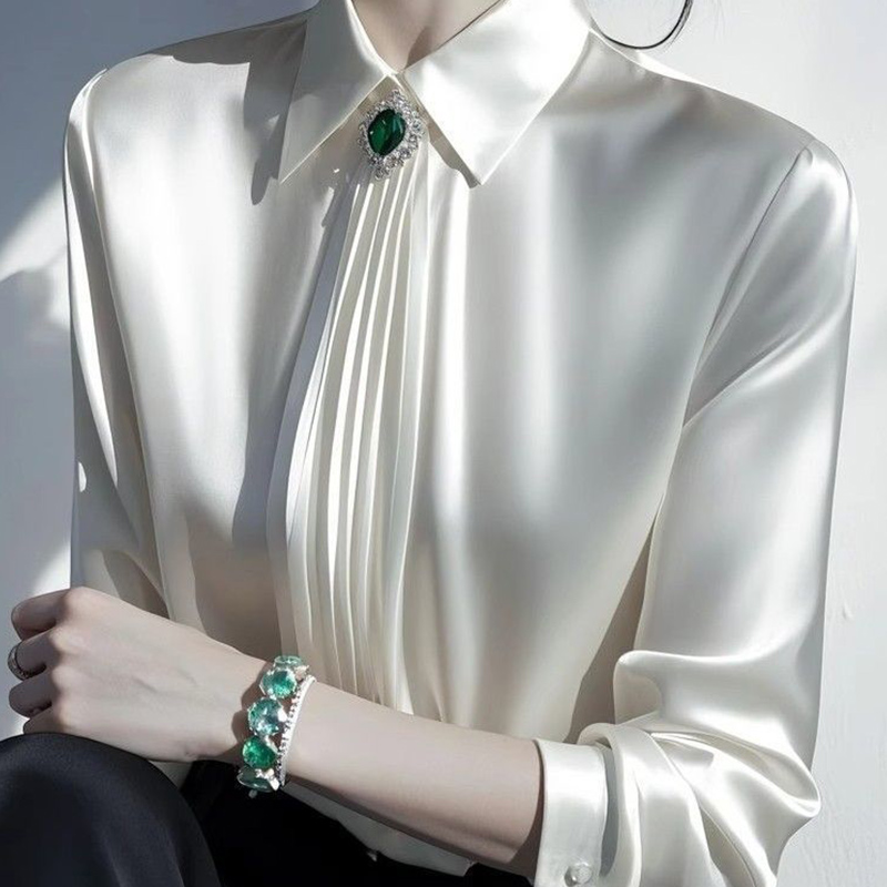 2025 Bahar Yeni Mizaç Saten Bl - Shirt Camp Collar incelemesi ve fiyatı