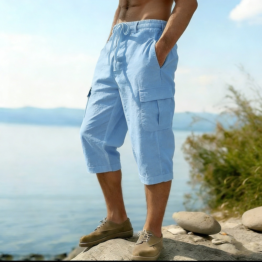 Erkekler Yaz Pamuk Keten Şort  - Short Linen Drawstring incelemesi ve fiyatı